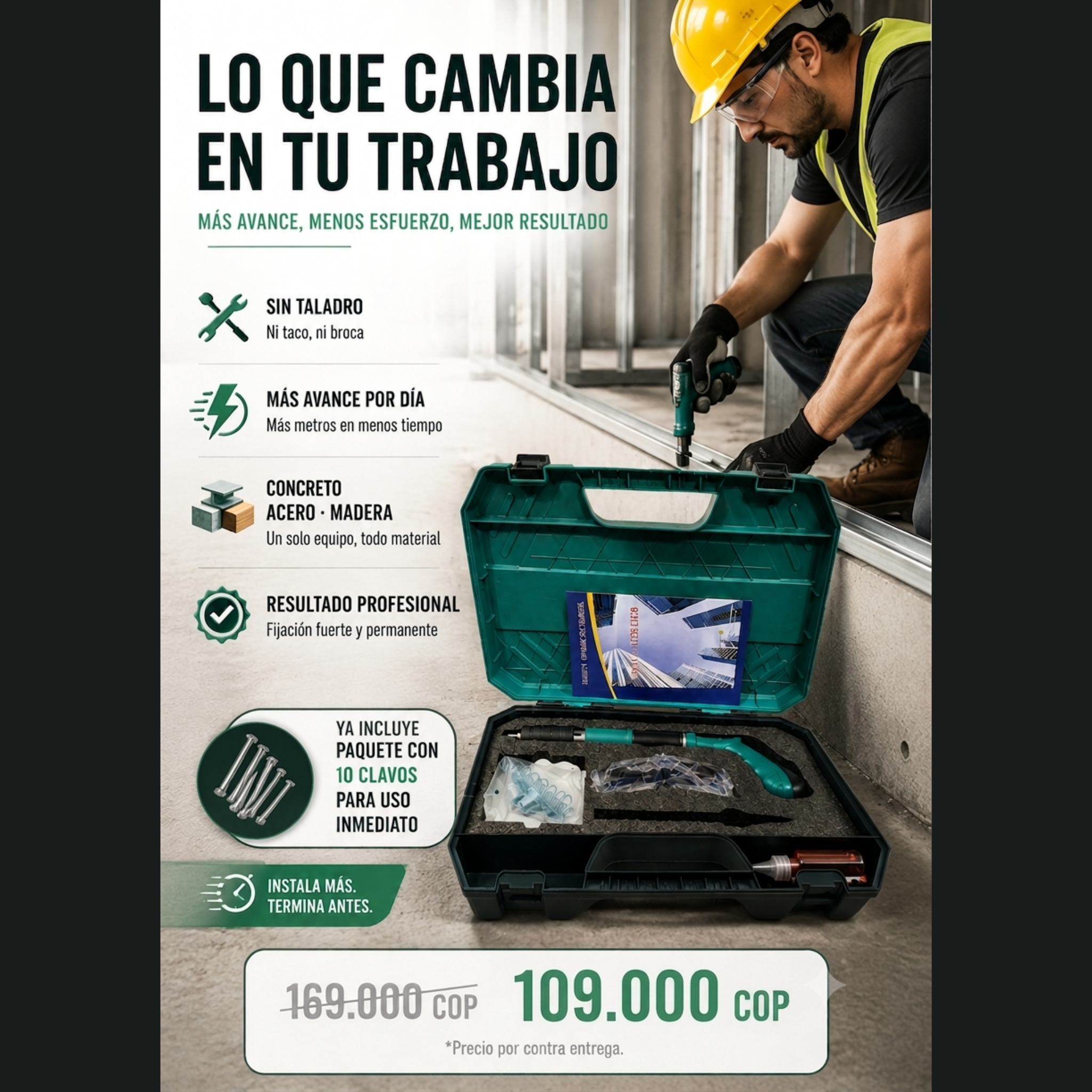 |  Pistola Remachadora con Clavos PRO | - OFERTA ESPECIAL SOLO HOY